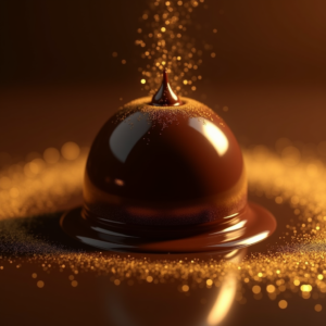 Luxury Product Ads — Rich Dark-chocolate Dessert With A Glossy Product Ads #0201 (Seedream)