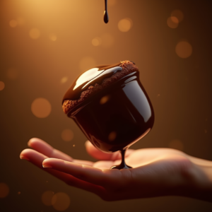 Luxury Product Ads — Rich Dark-chocolate Dessert With A Glossy Product Ads #0219 (Gemini)