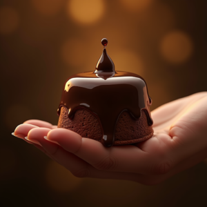Luxury Product Ads — Rich Dark-chocolate Dessert With A Glossy Product Ads #0225 (Seedream)