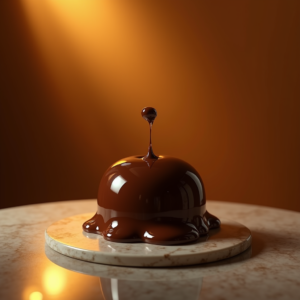 Luxury Product Ads — Rich Dark-chocolate Dessert With A Glossy Product Ads #0297 (Seedream)