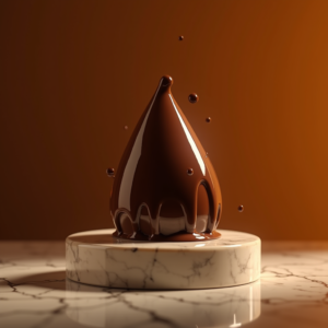 Luxury Product Ads — Rich Dark-chocolate Dessert With A Glossy Product Ads #0321 (Seedream)