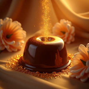 Luxury Product Ads — Rich Dark-chocolate Dessert With A Glossy Product Ads #0345 (Seedream)