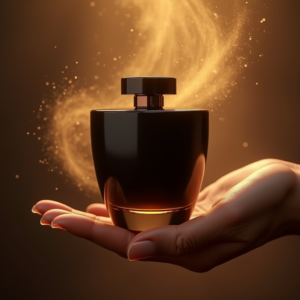 Luxury Product Ads — Sleek Matte-black Perfume Bottle With A Product Ads #0019 (Ideogram)