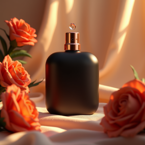 Luxury Product Ads — Sleek Matte-black Perfume Bottle With A Product Ads #0115 (Ideogram)