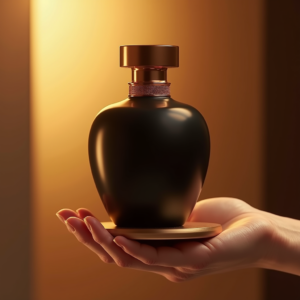 Luxury Product Ads — Sleek Matte-black Perfume Bottle With A Product Ads #0247 (Ideogram)