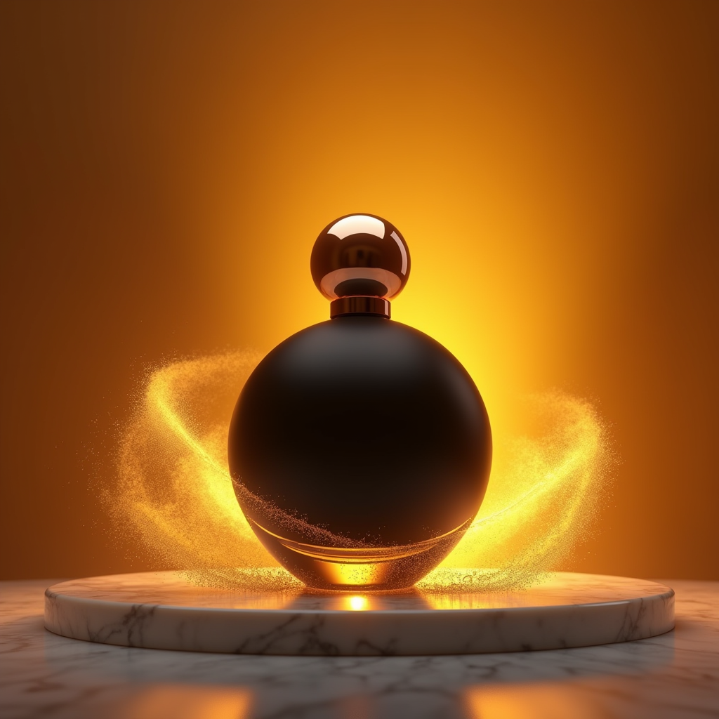 Luxury Product Ads — Sleek Matte-black Perfume Bottle With A Product Ads #0307 (Ideogram)