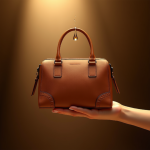 Luxury Product Ads — Tailored Leather Handbag With Polished Gold Product Ads #0010 (Dreamina)