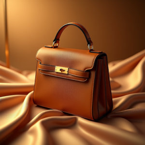 Luxury Product Ads — Tailored Leather Handbag With Polished Gold Product Ads #0028 (ChatGPT)