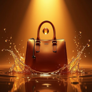 Luxury Product Ads — Tailored Leather Handbag With Polished Gold Product Ads #0046 (Dreamina)