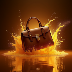 Luxury Product Ads — Tailored Leather Handbag With Polished Gold Product Ads #0058 (Dreamina)
