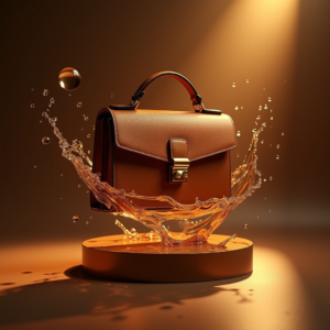 Luxury Product Ads — Tailored Leather Handbag With Polished Gold Product Ads #0070 (Dreamina)