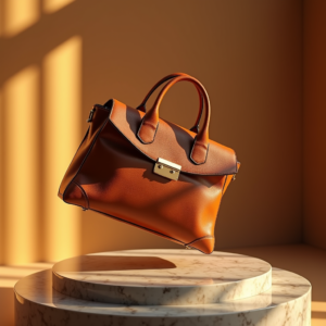 Luxury Product Ads — Tailored Leather Handbag With Polished Gold Product Ads #0076 (ChatGPT)