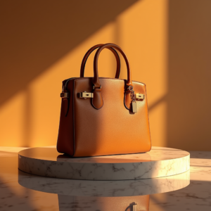 Luxury Product Ads — Tailored Leather Handbag With Polished Gold Product Ads #0088 (ChatGPT)