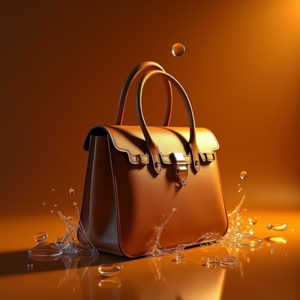 Luxury Product Ads — Tailored Leather Handbag With Polished Gold Product Ads #0190 (Dreamina)