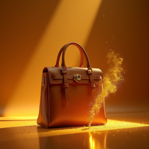 Luxury Product Ads — Tailored Leather Handbag With Polished Gold Product Ads #0202 (Dreamina)