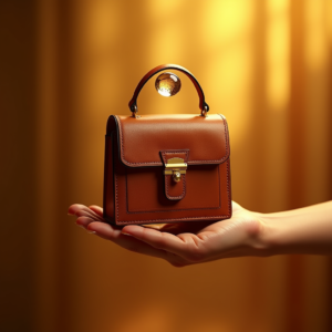 Luxury Product Ads — Tailored Leather Handbag With Polished Gold Product Ads #0226 (Dreamina)