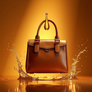 Luxury Product Ads — Tailored Leather Handbag With Polished Gold Product Ads #0262 (Dreamina)