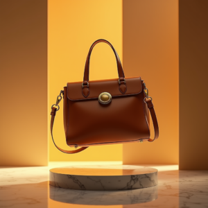 Luxury Product Ads — Tailored Leather Handbag With Polished Gold Product Ads #0292 (ChatGPT)