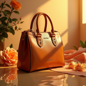 Luxury Product Ads — Tailored Leather Handbag With Polished Gold Product Ads #0340 (ChatGPT)