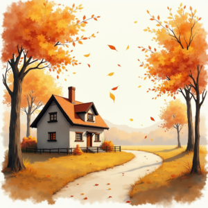 Minimalist — Cozy Countryside Cottage Nestled Among Tall Illustration Styles #0043 (Dreamina)