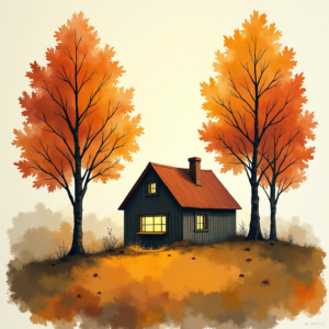 Minimalist — Cozy Countryside Cottage Nestled Among Tall Illustration Styles #0073 (ChatGPT)