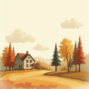 Minimalist — Cozy Countryside Cottage Nestled Among Tall Illustration Styles #0121 (ChatGPT)