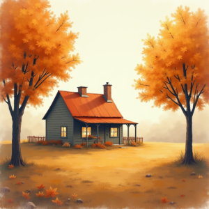 Minimalist — Cozy Countryside Cottage Nestled Among Tall Illustration Styles #0238 (FLUX)