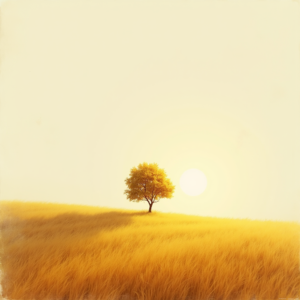 Minimalist — Lone Tree Standing In A Sweeping Illustration Styles #0042 (Seedream)
