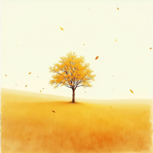 Minimalist — Lone Tree Standing In A Sweeping Illustration Styles #0048 (Gemini)