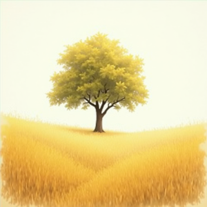 Minimalist — Lone Tree Standing In A Sweeping Illustration Styles #0066 (Seedream)