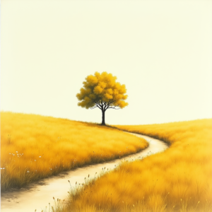 Minimalist — Lone Tree Standing In A Sweeping Illustration Styles #0096 (Gemini)