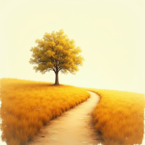 Minimalist — Lone Tree Standing In A Sweeping Illustration Styles #0132 (Gemini)