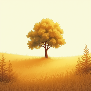 Minimalist — Lone Tree Standing In A Sweeping Illustration Styles #0138 (Seedream)