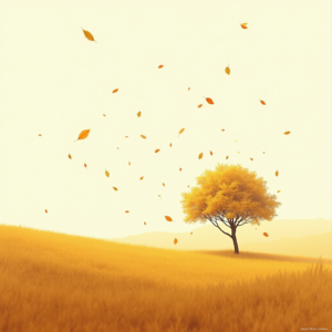 Minimalist — Lone Tree Standing In A Sweeping Illustration Styles #0156 (Gemini)