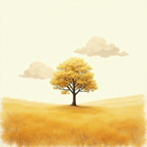 Minimalist — Lone Tree Standing In A Sweeping Illustration Styles #0162 (Seedream)