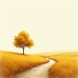 Minimalist — Lone Tree Standing In A Sweeping Illustration Styles #0168 (Gemini)
