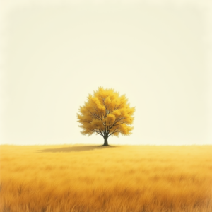 Minimalist — Lone Tree Standing In A Sweeping Illustration Styles #0180 (Gemini)