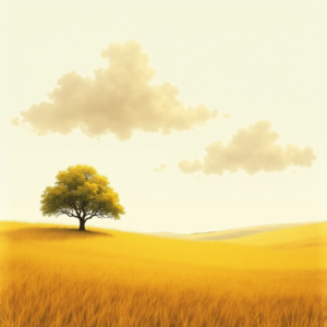 Minimalist — Lone Tree Standing In A Sweeping Illustration Styles #0198 (Seedream)