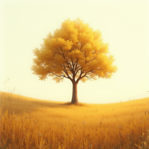 Minimalist — Lone Tree Standing In A Sweeping Illustration Styles #0243 (Recraft)