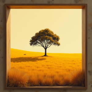 Minimalist — Lone Tree Standing In A Sweeping Illustration Styles #0255 (Recraft)