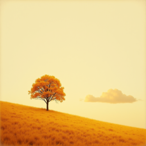 Minimalist — Lone Tree Standing In A Sweeping Illustration Styles #0267 (Recraft)