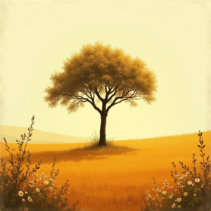 Minimalist — Lone Tree Standing In A Sweeping Illustration Styles #0279 (Recraft)