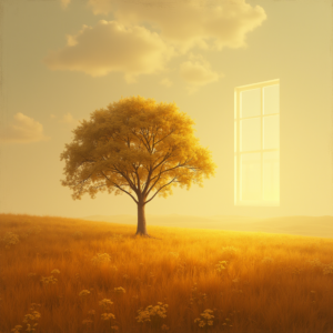 Minimalist — Lone Tree Standing In A Sweeping Illustration Styles #0327 (Recraft)