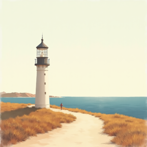 Minimalist — Quiet Coastal Lighthouse Against A Soft Illustration Styles #0022 (FLUX)