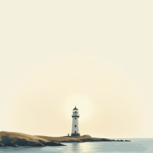 Minimalist — Quiet Coastal Lighthouse Against A Soft Illustration Styles #0034 (FLUX)