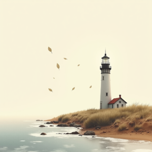 Minimalist — Quiet Coastal Lighthouse Against A Soft Illustration Styles #0046 (FLUX)