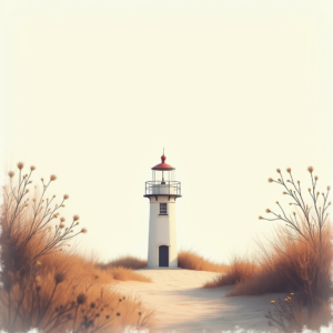 Minimalist — Quiet Coastal Lighthouse Against A Soft Illustration Styles #0064 (Ideogram)