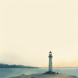 Minimalist — Quiet Coastal Lighthouse Against A Soft Illustration Styles #0070 (FLUX)