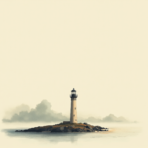 Minimalist — Quiet Coastal Lighthouse Against A Soft Illustration Styles #0088 (Ideogram)