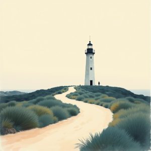 Minimalist — Quiet Coastal Lighthouse Against A Soft Illustration Styles #0094 (FLUX)